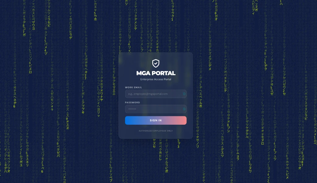 MGA Enterprise App hero view