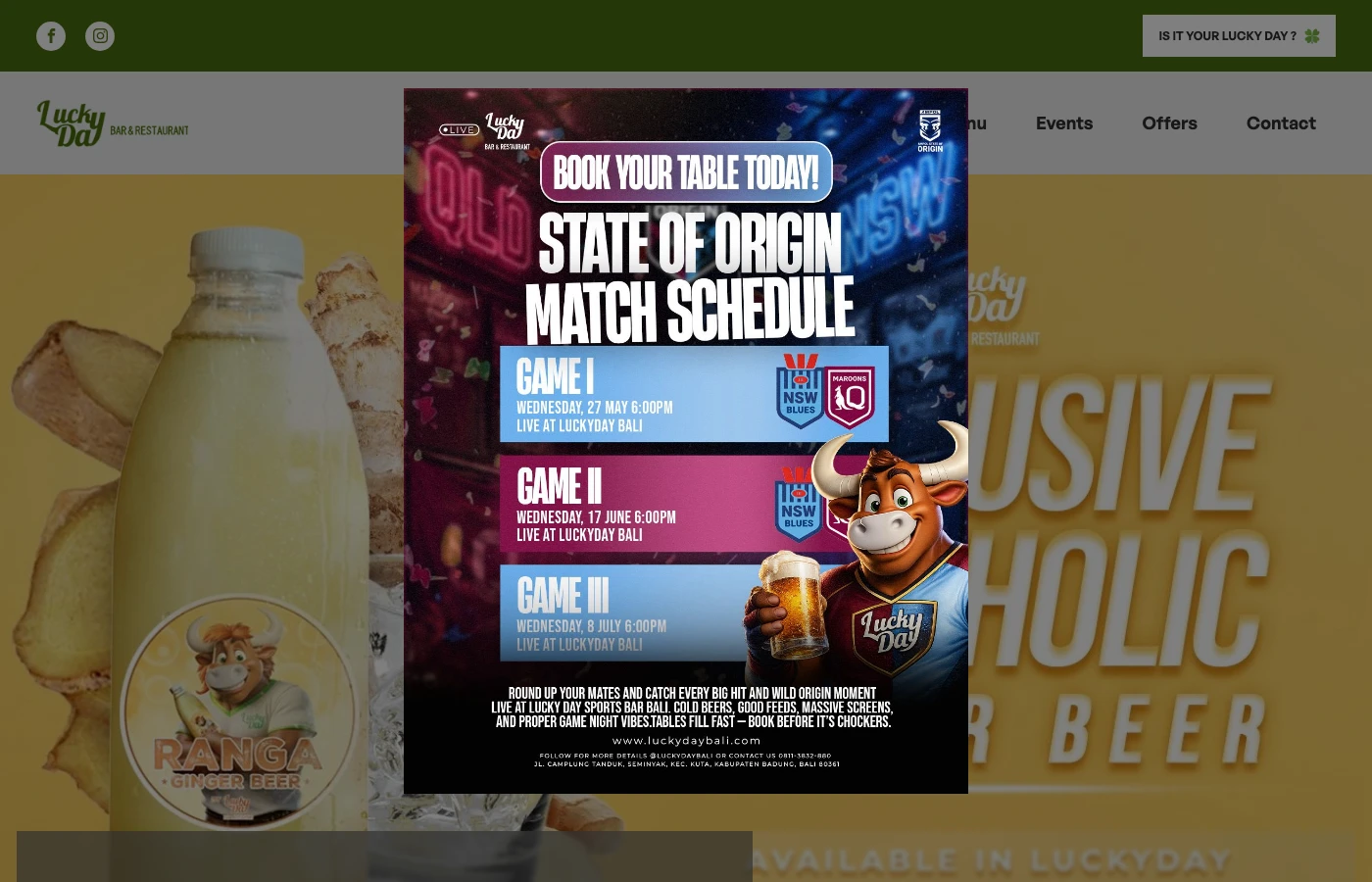 Lucky Day Bali — site web